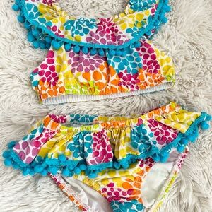 Kelly's Kids Multicolor Pom-Pom Bikini